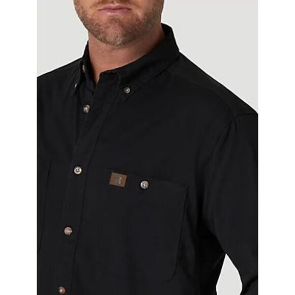 Wrangler® RIGGS Size 3XT Workwear® Long Sleeve Button Down Solid Twill Work Shir - Picture 9 of 10